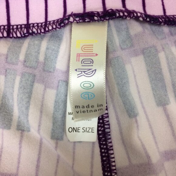 Lularoe women's purple & black stretch lounge legging pants Sz One Size - Picture 7 of 7